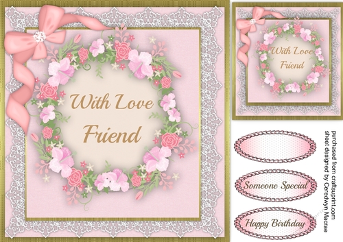 Birthday Wreath, With Love Friend