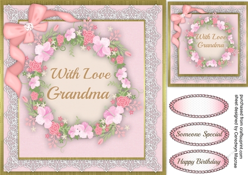 Birthday Wreath, With Love Grandma