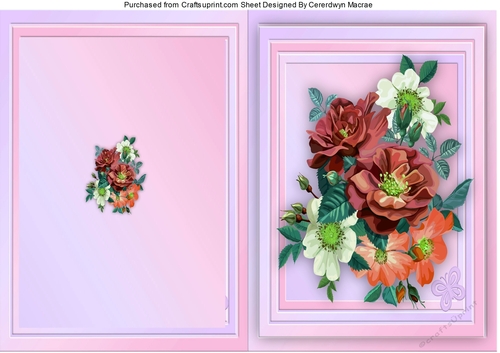 Print, Cut,and Fold, Beautiful Mixed Flowers 