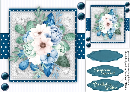 Stunning Blue and Cream Anemones and Roses 