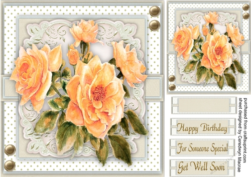 Gorgeous Roses on a Ornate Mat