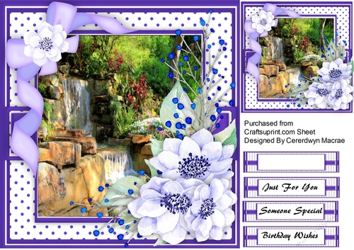 Beautiful Waterfall and Flowers 