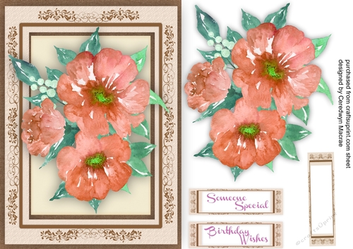 A5 Beautiful Flowers in a Ornate Frame 