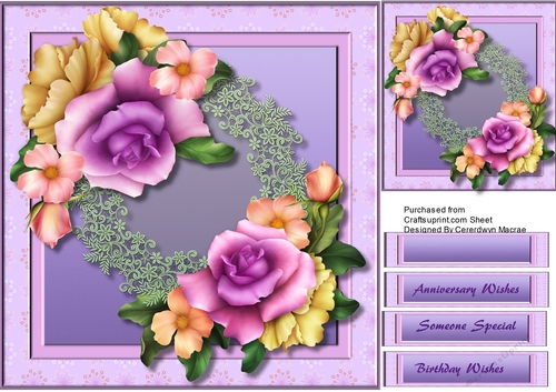 Beautiful Roses on a Filagree Mat 