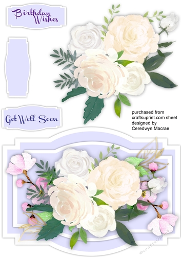 Roses and Blossom on a Shaped Mat