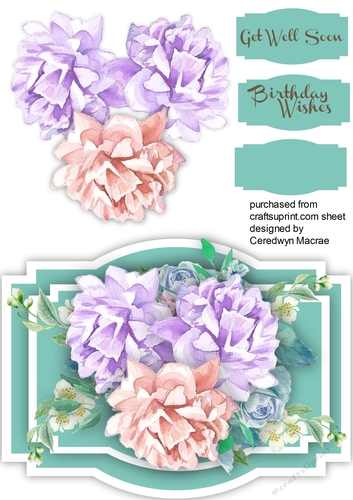 Beautiful Mixed Roses  on a Shaped Mat