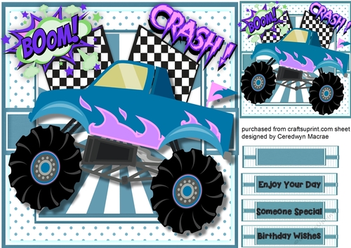 Lovely Aqua Monster Truck 