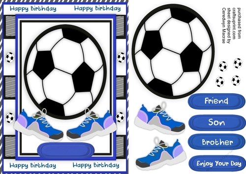 Happy Birthday  Footie Fan ( Blue ) 