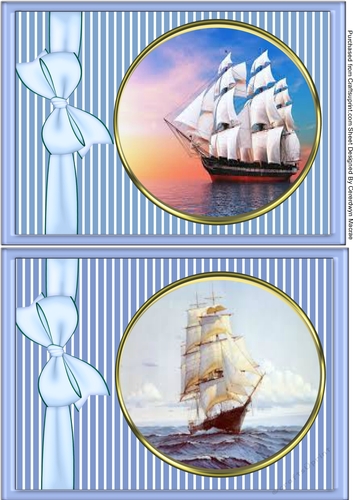 2 Lovely Sailing ship Toppers 