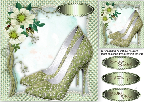 Beautiful Green shoes and Roses  1