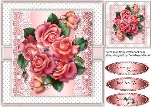 BeautifulDownton Roses on a lace Mat 3