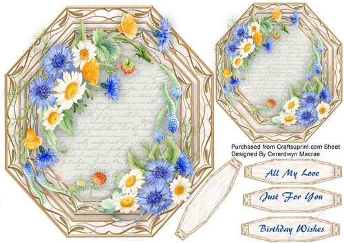 Beautiful Octagonal Daisys and Cornflowers 