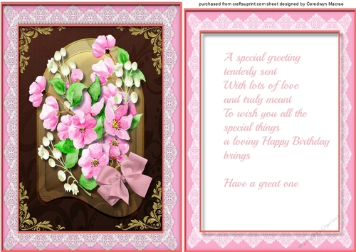Beautiful A5 Blossom and Lily of the Valley with Verse 
