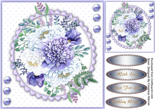 Beautiful Flowers on a Oval Mat 
