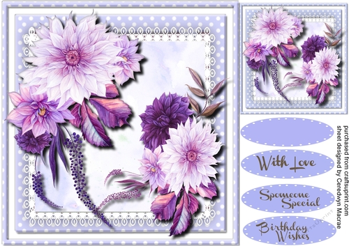 Beautiful Flowers on soft lilac mat 