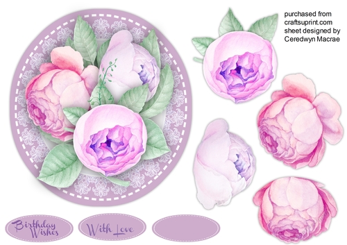 Beautiful Roses on a Stitched Oval Mat 