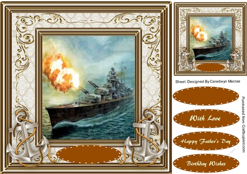 War Ship Firing The Guns