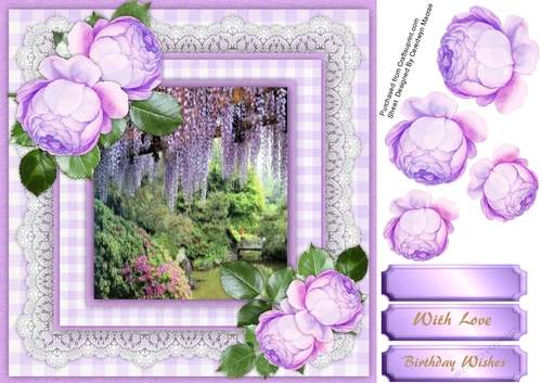 Beautiful Wisteria and lilac Roses 