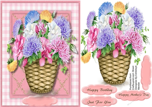 A5 ,Beautiful Basket of Mixed Astors