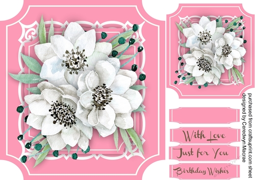Beautiful White  Roses on Celtic Lace 