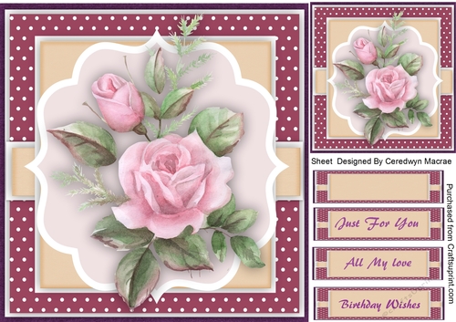 Beautyiful   roses on a Polka  mat