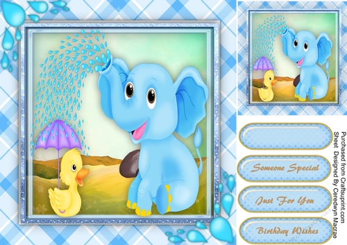 Blue Ellie Showering Duckie 