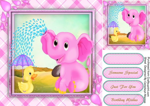 Pink  Ellie Showering Duckie 