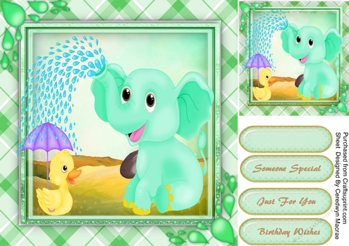 Green Ellie Showering Duckie 