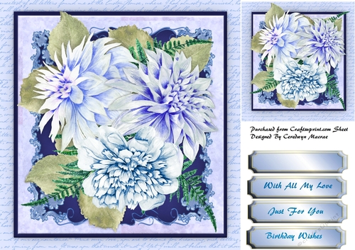 Beautiful Chrysanthemums on a Script Mat