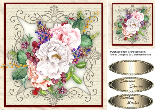Beautiful Roses on a Sepia Mat