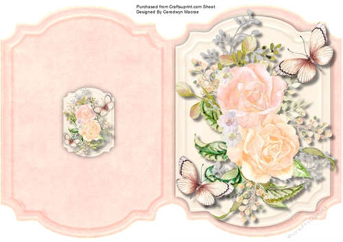 Print, Cut and Fold Beautiful Peach Roses 