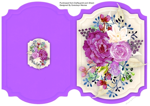 Print, Cut and Fold Beautiful Plum Roses 
