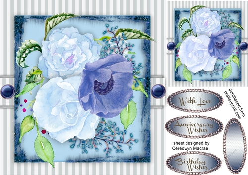 Beautiful Blue Lilac and Roses 