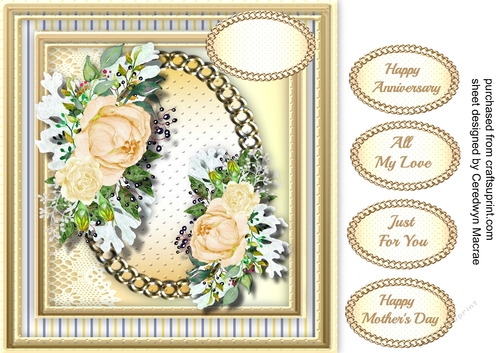 8X8 Cream Mothers Day or Birthday Wishes 