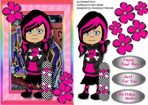 Little Emo Girl and Her Skate Board