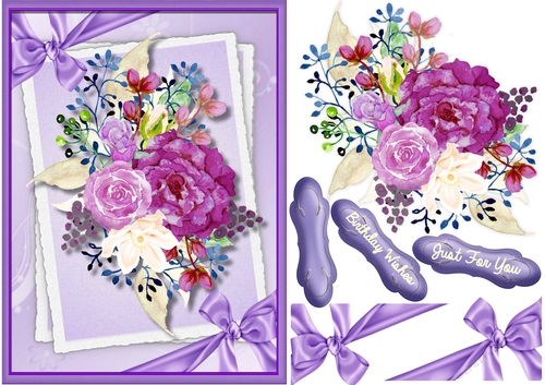 Beautiful Mauve Roses on a Double mat 