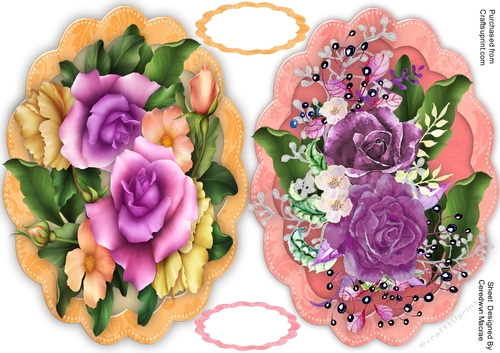 2 Beautiful Lilac Rose Toppers 
