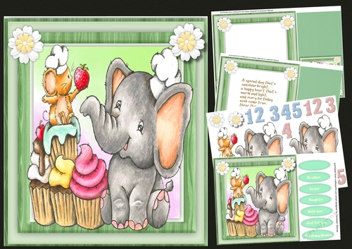 8x8 mini Kit, Ellies Strawberry Cupcake 