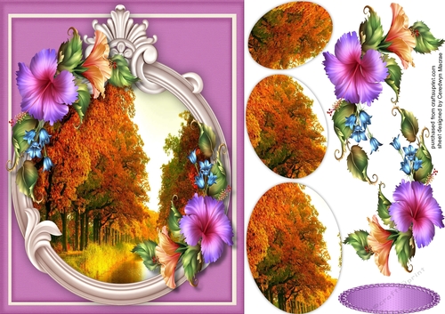 Beautiful Autumn Scene with Petunias