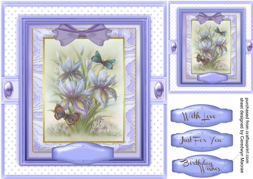 Beautiful Lilac Itises and Butterflys 