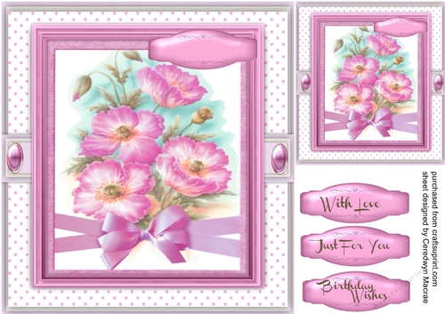 Beautiful Ceriseb Poppys and Bow 