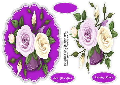 Beautiful Roses on a Scalloped mat 