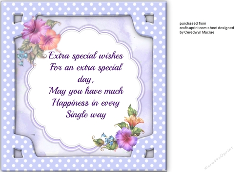 Beautiful Fashionably Florals Incert with Verse 