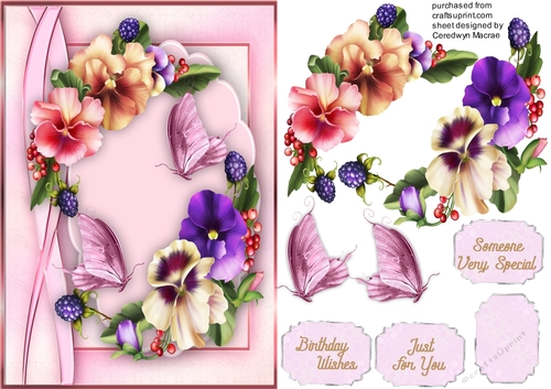 Beautiful Pansys and Butterflys 