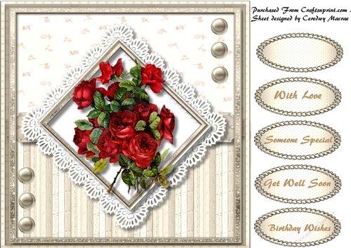 Red Rose on a Diamond Mat 3