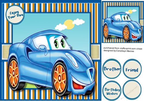 Lovely Blue Toon Car
