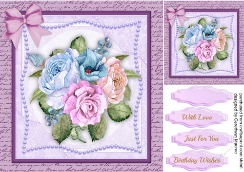 Beautiful Roses on a Pearl Shaped Mat 