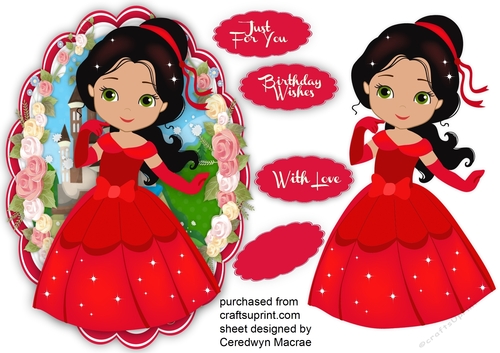 Beautiful Princess in a Red Dress