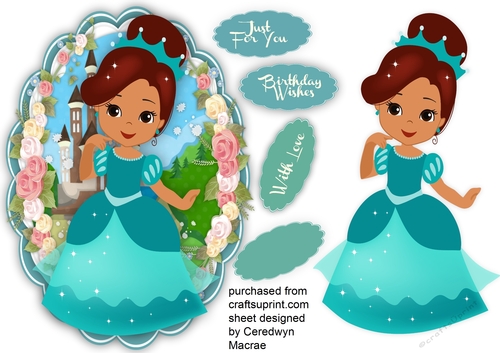Beautiful Princess in a Aqua  Dress