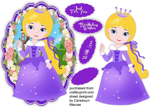 Beautiful Princess in a Lilac Dress